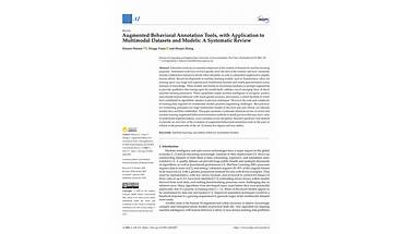 AI, Vol. 4, Pages 128-171: Augmented Behavioral Annotation Tools, with Application to Multimodal Datasets and Models: A Systematic Review